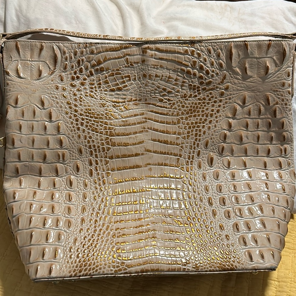 Brahmin Melbourne Collection Harrison Croco Embossed Hobo Bag